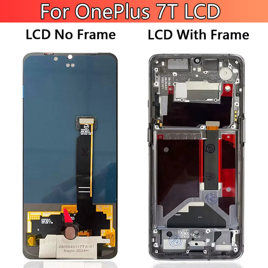 OnePlus 7T LCD Display Touchscreen Digitizer Montage mit Rahmen in Schwarz - Bild 3