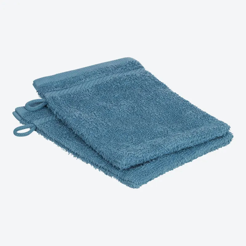 NKD Frottee-Waschhandschuh Classic in Blau, 2er-Pack, B: 16 cm, H: 21 cm - Bild 2