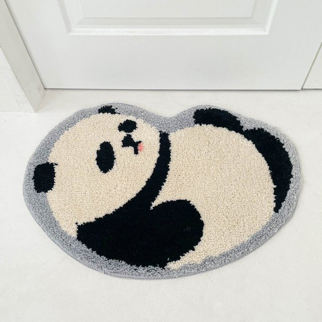 VIKAMA Panda-Fußmatte mit Cartoon-Design, rutschfest und saugfähig, B/T: 60 x 40 cm - Bild 1