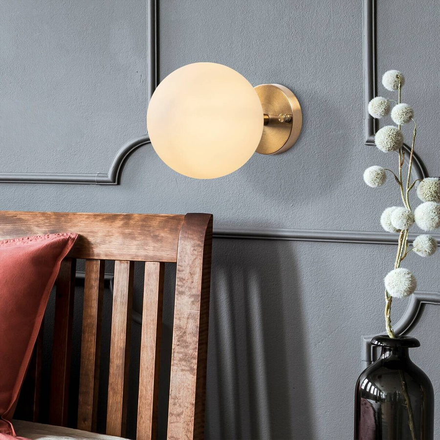 Opviq Wandleuchte Atmaca in Bronze aus Glas und Metall mit E14 Fassung, B/H/T: 15 x 24 x 15 cm - Bild 3