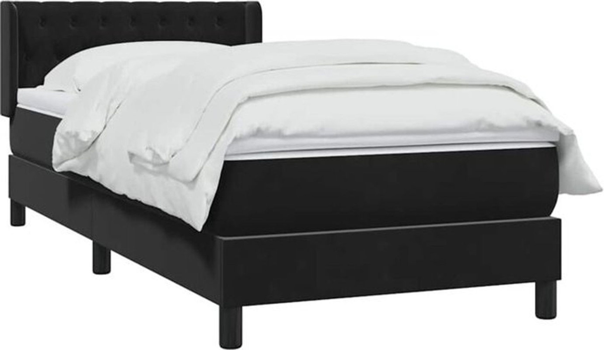 Boxspringbett mit Matratze von VIDAXL in Schwarz aus Samt, B/T/H: 90 x 210 cm - Bild 1