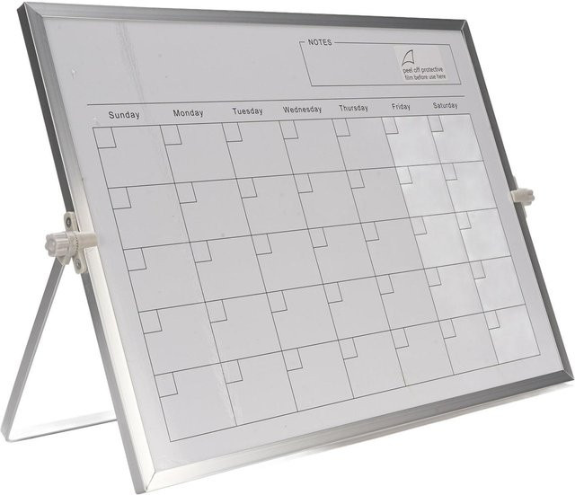 Abwischbarer magnetischer Tisch-Whiteboard-Kalender als doppelseitiger Monatsplaner in Weiß, B/H: 40 x 30 cm - Bild 1