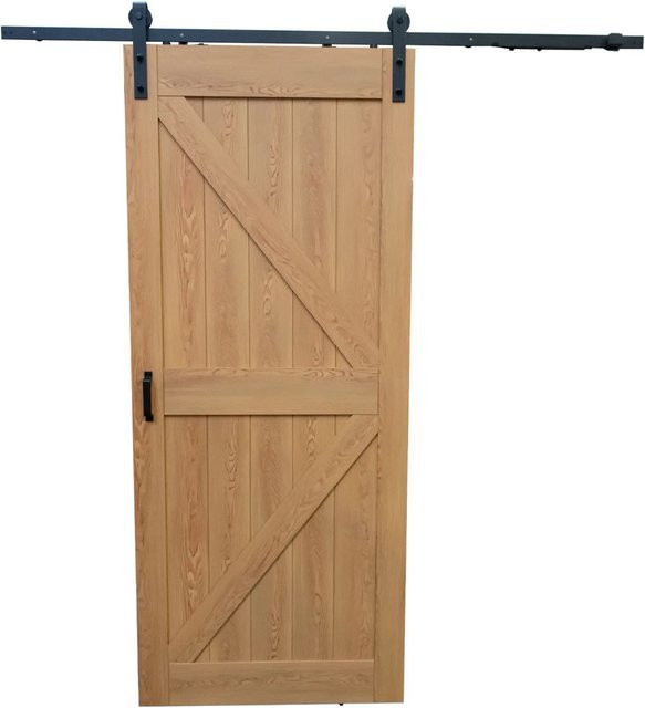 inova Holzschiebetür Eiche Dekor Braun Komplettset mit 2-seitigem Softclose B: 102,5 cm, H: 215,0 cm - Bild 1