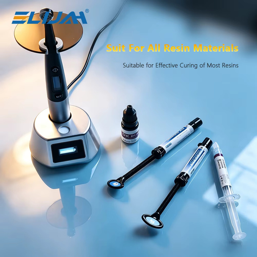 ELIJAH Dentale LED-Polymerisationslampe Set mit 1 Sek. Schnellhärtung, 3000mW/cm², 7 Modi und eingebautem Lichtmesser, wiederaufladbar - Bild 4