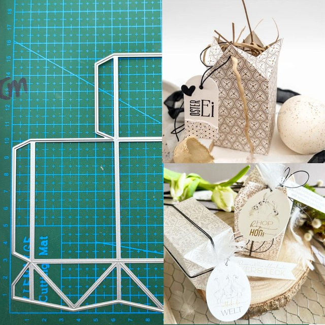 Silberne Metall-Stanzform mit unregelmäßig ausgehöhlten Rahmen als dekorative Schablone für DIY-Scrapbooking und Handwerksprojekte - Bild 1