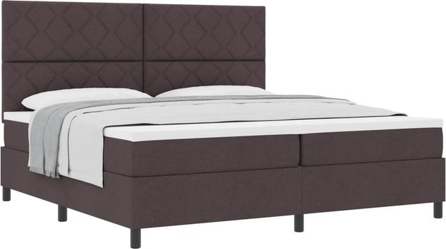 vidaXL Boxspringbett mit Matratze und Taschenfederkern in Dunkelbraun, B/T: 200 x 200 cm - Bild 1