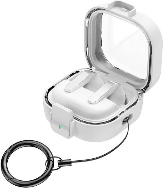 Regenbogen-Serie transparente Kopfhörerhülle für Samsung Galaxy Buds 4 Pro in Weiß mit Schalterverriegelung - Bild 1