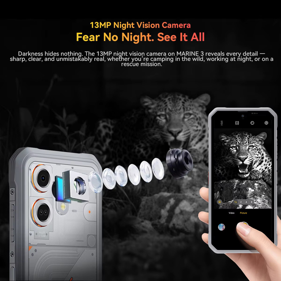 OSCAL MARINE 3 Smartphone in Weiß mit 6,56 Zoll HD 90Hz Display, MediaTek Helio G81, 13MP+16MP Kamera und 5000mAh Akku, Android 16 - Bild 4