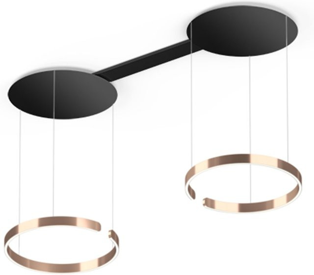 Occhio Mito sospeso due LED-Pendelleuchte in Schwarz Matt und Gold/Messing mit Occhio air Modul, höhenverstellbar von 50 bis 200 cm - Bild 1