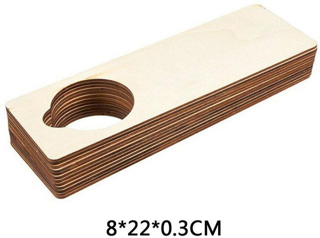 10er Set Holz-Türschilder zum Selbergestalten, Rechteckige DIY Holz-Anhänger für Handwerk und Dekoration, Weiß und Beige - Bild 1