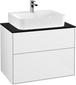 Villeroy & Boch Finion Waschtischunterschrank mit integrierter LED-Wandbeleuchtung und Spiegel in Weiß, B/T/H: 80 x 60,3 x 50,1 cm - Bild 1