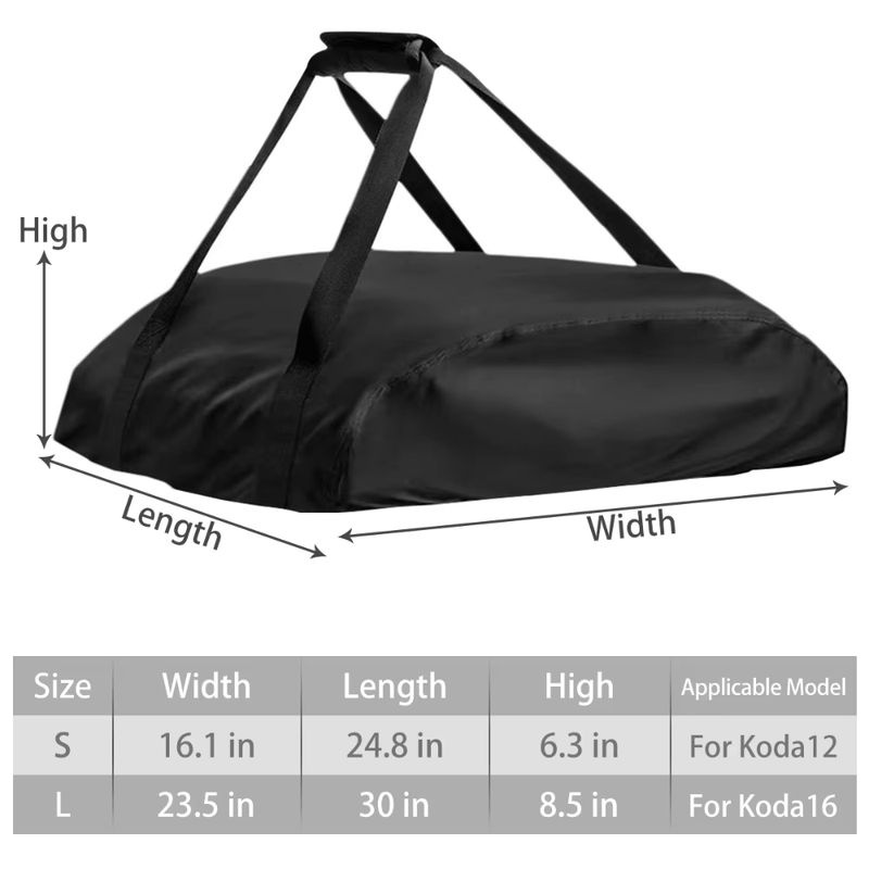 Willstar Pizzaofenabdeckung für Ooni Koda 12 und 16, wasserdichte und staubdichte Schutzhülle aus Oxford-Stoff, Schwarz, B: 40,9 cm, T: 21,6 cm - Bild 2