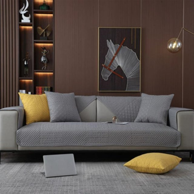 Super Six Gestepptes Geometrisches Sofakissen aus Gewaschener Baumwolle, Modern und Pillingfrei, B/B: 70 x 70 cm - Bild 1