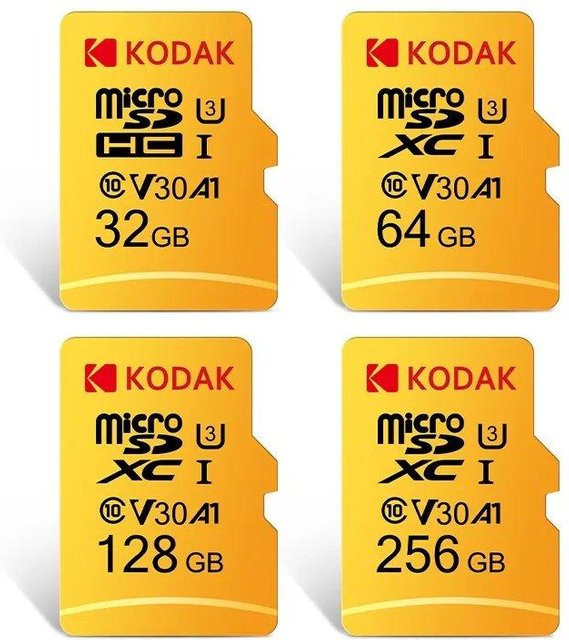 Kodak Micro SD Speicherkarte 32 GB High Speed UHS-I Class 10 V30 U3 A1 in Gelb - Bild 1
