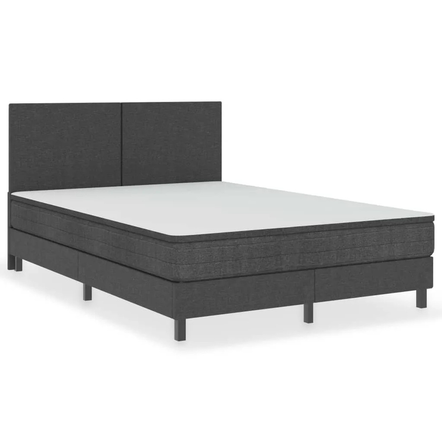 vidaXL Boxspringbett Hybrid in Dunkelgrau aus Stoff, B/T: 180 x 200 cm - Bild 2