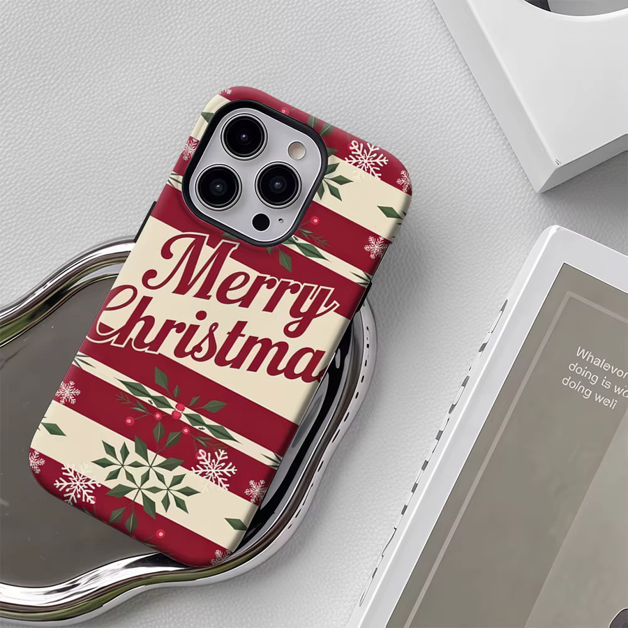 Weihnachtsgrußkarte Handyhülle für Apple iPhone 17 16 15 14 13 12 11 Pro Max Plus mit doppelschichtiger Rückseite in Multicolour - Bild 4
