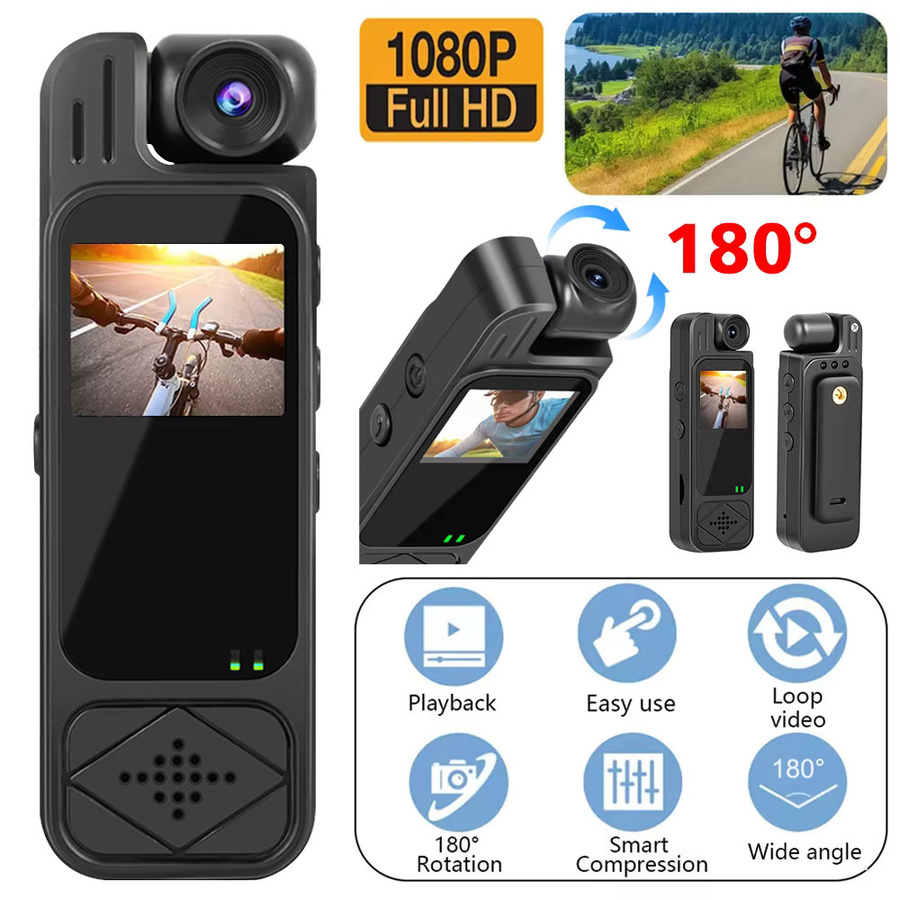 CUGUU Mini Kamera HD 1080P Tragbarer Digitaler Video Recorder mit Infrarot Nachtsicht in Schwarz - Bild 2