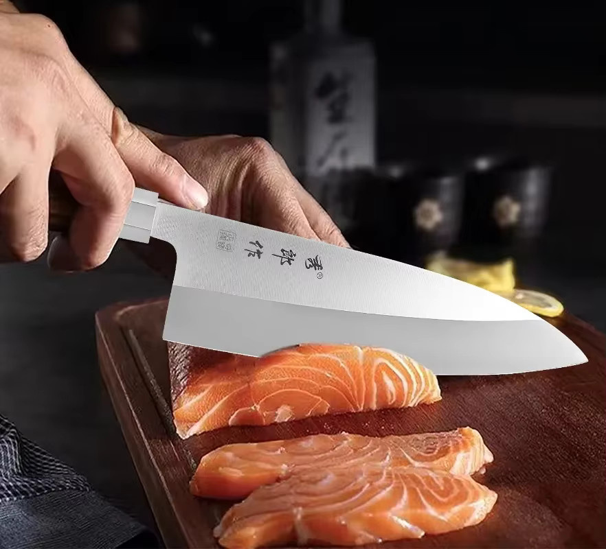 WXCOO Professionelles Japanisches Kochmesser für Sushi, Sashimi und Fisch in Silber - Bild 2
