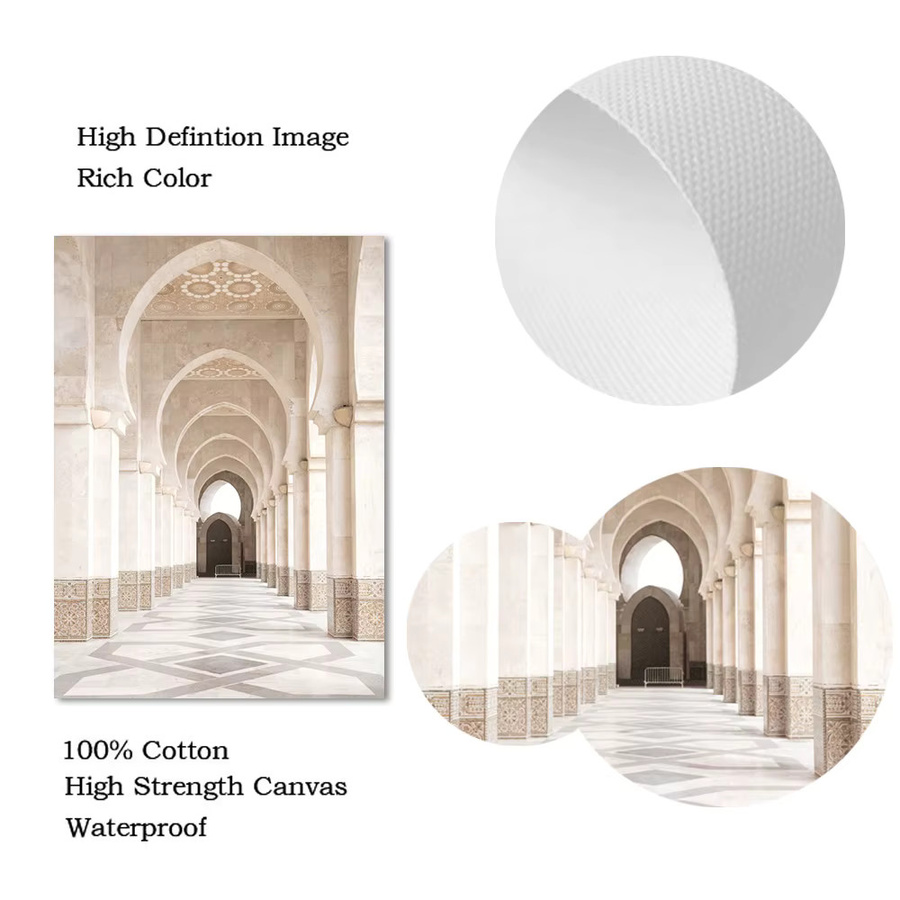 Moderner Leinwand Kunstdruck ARDOR Islamische Arabische Architektur Marokko Tür Wandbild in Beige - Bild 3