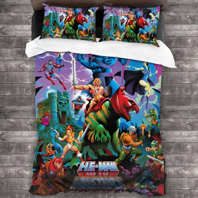 He-Man und die Masters of the Universe 3-teiliges Bettwäsche-Set aus Mikrofaser, Mehrfarbig, B/H: 150 x 200 cm - Bild 1