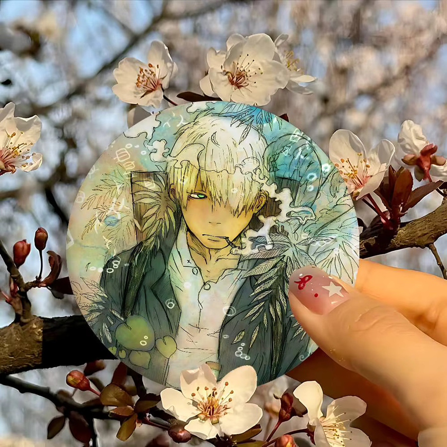 Brosche Mushishi, Acryl, Cartoon, Rund - Bild 5