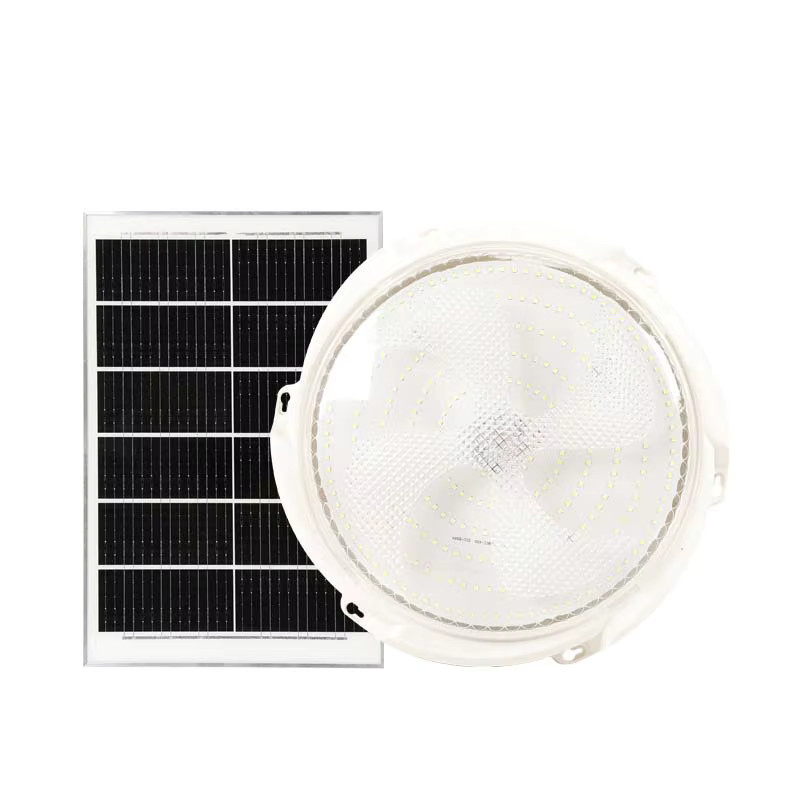VENUSWING LED-Solar-Deckenleuchte mit Fernbedienung, 3-farbig RGB und Weiß, wasserdichte Solarlampe für Garten und Außenbereich, rundes Design in Weiß - Bild 7