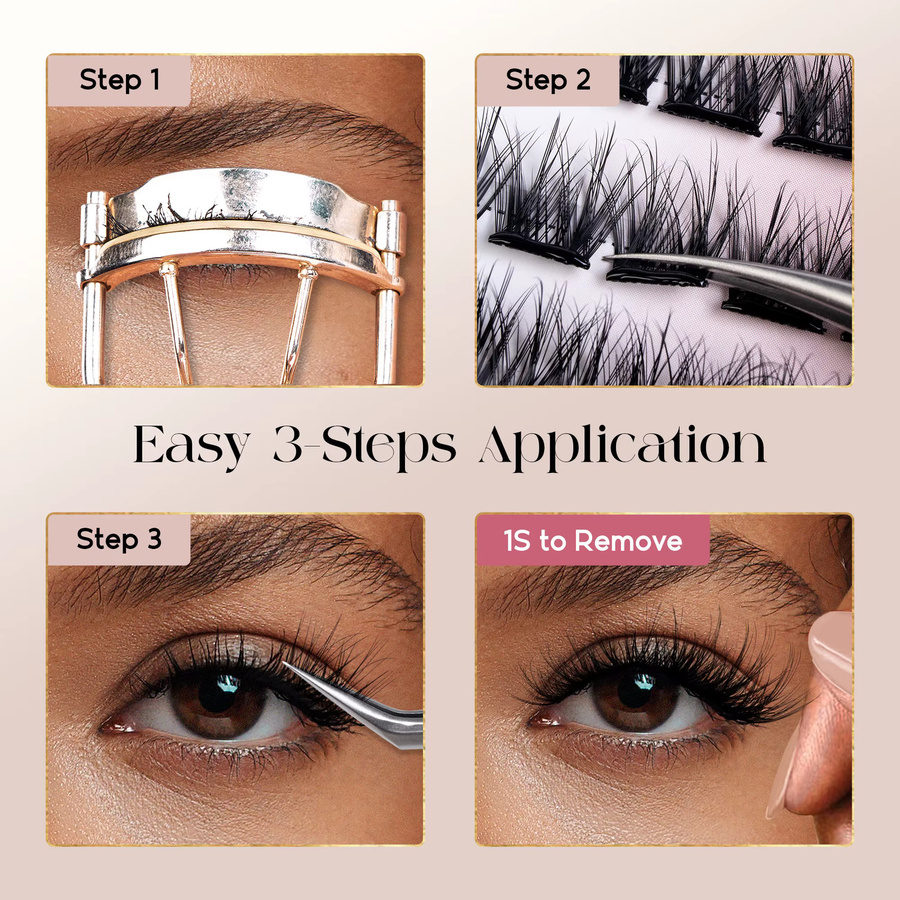 Befer Selbstklebende Wimperncluster, 120 Stück, Natürlich, Unisex - Bild 2