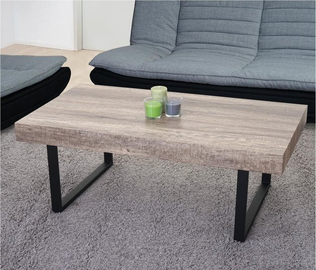 MCW Couchtisch Genk T576 aus Wildeiche mit dunklen Metall-Füßen, B/T/H: 110 x 40 x 60 cm - Bild 1