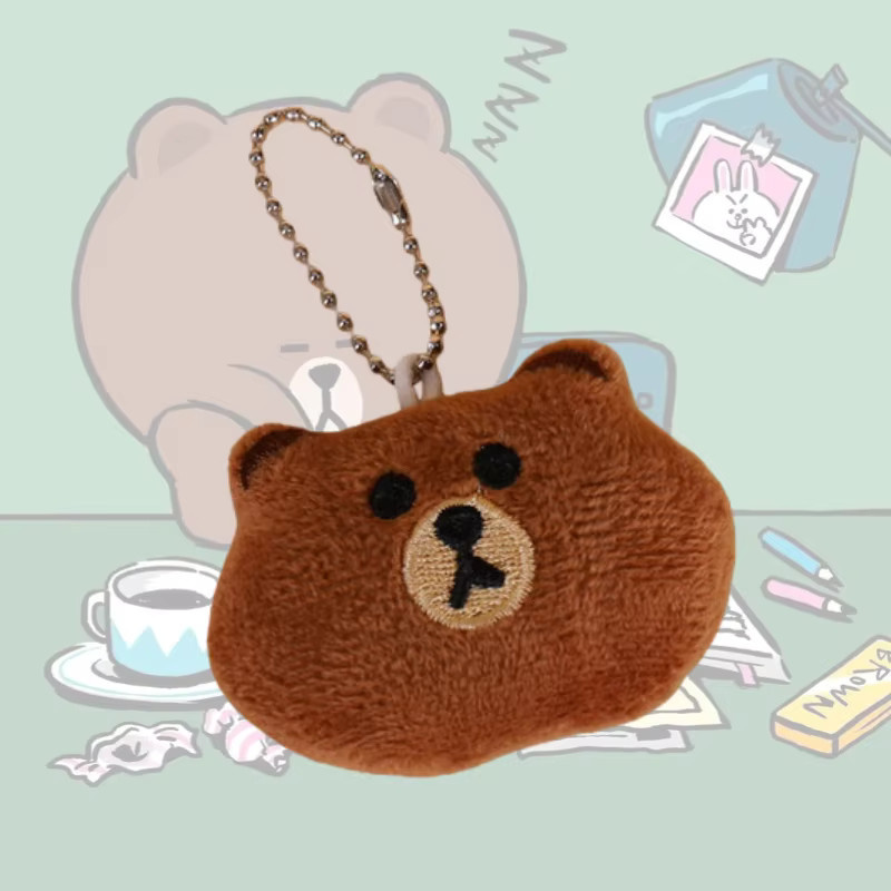 LINE FRIENDS Puppen-Schlüsselanhänger, Braun, Plüsch / Textil - Bild 4