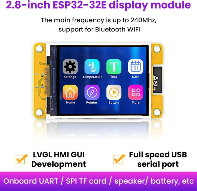 Keyestudio 2,8 Zoll TFT Display Modul mit XPT2046 Touch Driver und SPI Interface für ESP32-32E - Bild 1