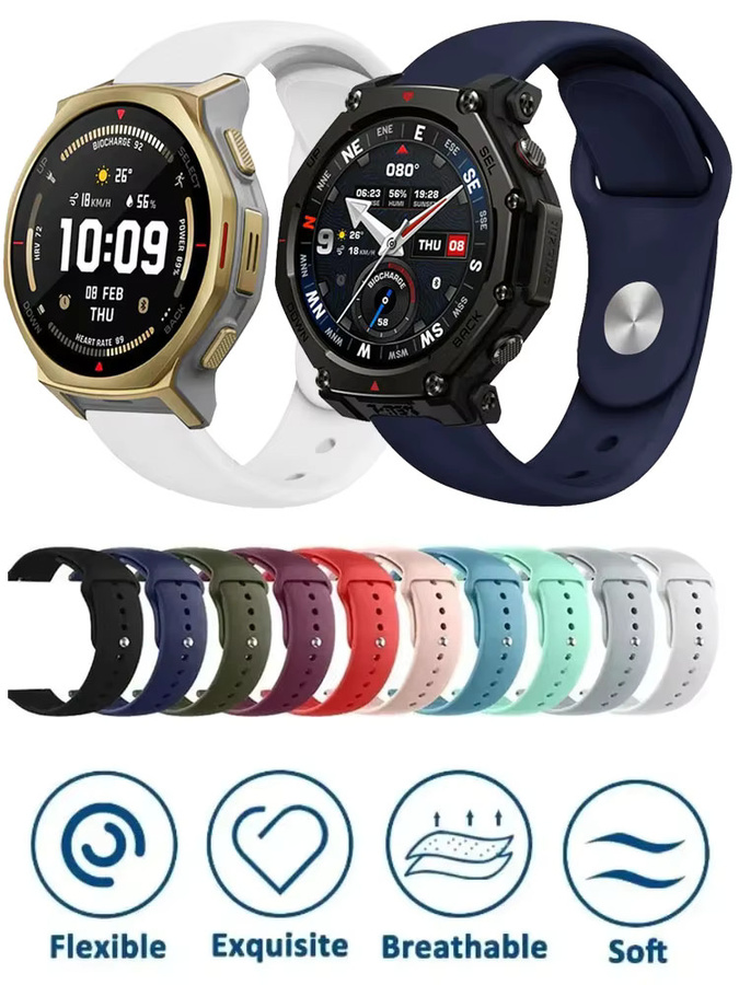 Amazfit Uhrenarmband Silikon, Schwarz, Unisex - Bild 3