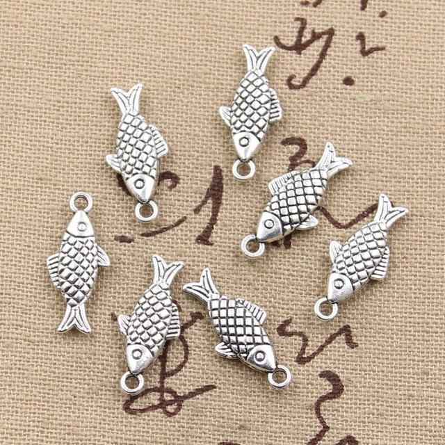 Binchi Outdoor Product Anhänger Fisch, Antik Silber, 20x8mm, Damen - Bild 1
