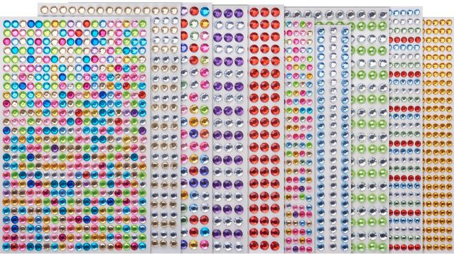 Strass-Stein-Sticker von Creativ Company in Multicolour, Durchmesser: 4-6 mm - Bild 1