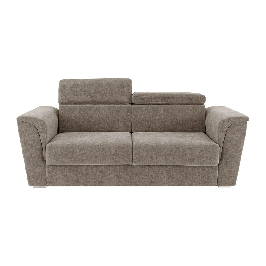 Vente-unique Schlafsofa Rizora in Taupe mit verstellbarer Kopfstütze und Stoffbezug, Breite: 230 cm - Bild 2