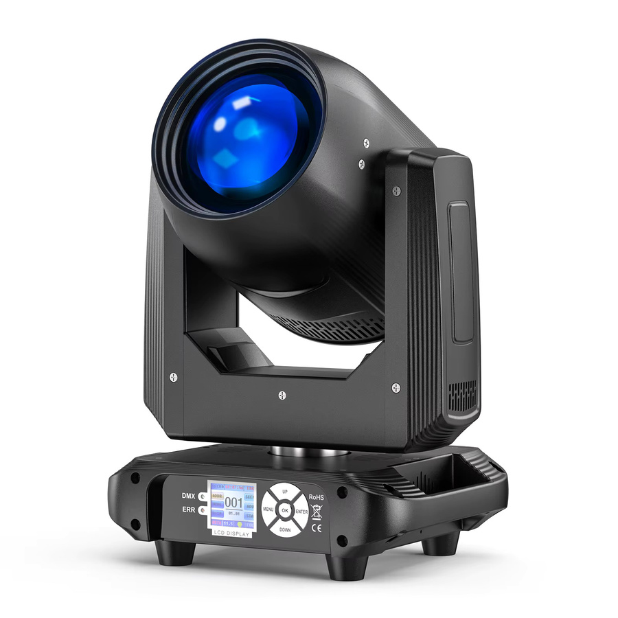 U'King Beam Moving Head LED Bühnenlicht mit 150 W, 18 Prismen, 14 Gobos und Zoom, RGB Regenbogeneffekt, Schwarz/Multicolor, DMX512 für DJ, Disco und Show - Bild 6