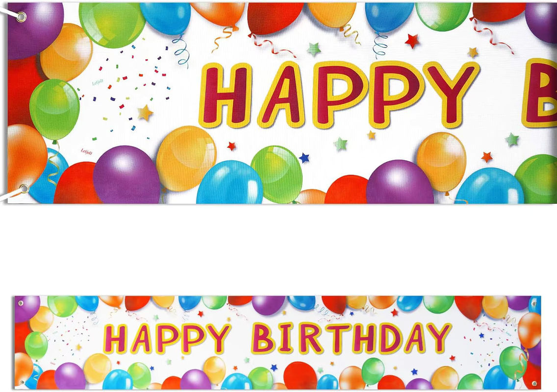 VIKAMA Geburtstagsbanner Alles Gute zum Geburtstag Dekoration für Outdoor und Foto-Requisiten, mehrfarbig, B/H: 183 x 30 cm - Bild 2
