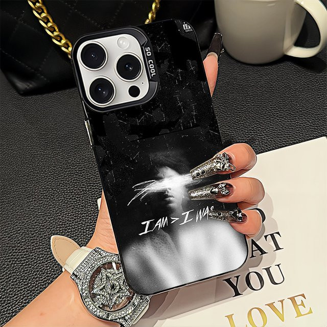Funda 21 S-Savage I-ISSA Rapper Handyhülle für iPhone 16 15 14 13 12 Pro Max Plus mit Objektiv-Kreis IMD Laser Shell in Schwarz - Bild 1