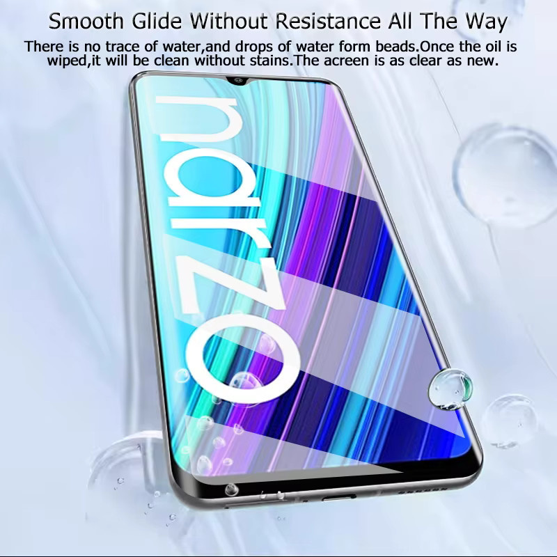 3er-Pack Gehärtetes Glas als Displayschutz für Realme Narzo 30A, Transparent, Anti-Explosion und Fingerabdruck-Entsperrung kompatibel - Bild 3