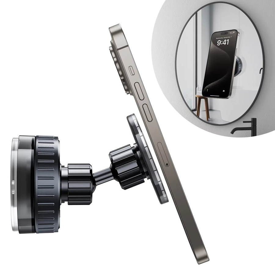 Oatsbasf Magnetischer Vakuum-Saugnapf-Telefonhalter in Schwarz, tragbare 720 Grad drehbare Adsorptions-Autotelefonhalterung für iPhone 16/15/14 - Bild 2
