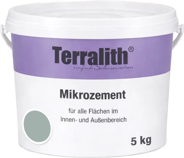 Terralith Mikrozement Fix & Fertig LFN0732 Fein in Grau und Grün, 5 kg für 3,5 qm - Bild 1