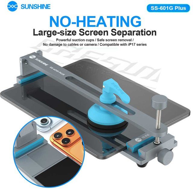 SUNSHINE SS-601G Plus Multifunktionales Display-Trenngerät für Handy- und Tablet-Reparaturen in Grau, kompatibel mit iP17, nicht beheizbar, mit großem Bildschirm - Bild 1