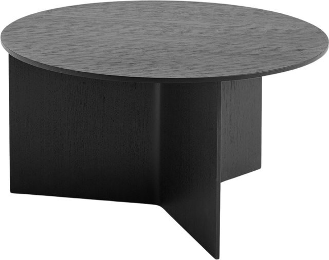 HAY Slit Beistelltisch Wood Rund XL in Schwarz mit Eichen- oder Nussbaum-Furnier - Bild 1
