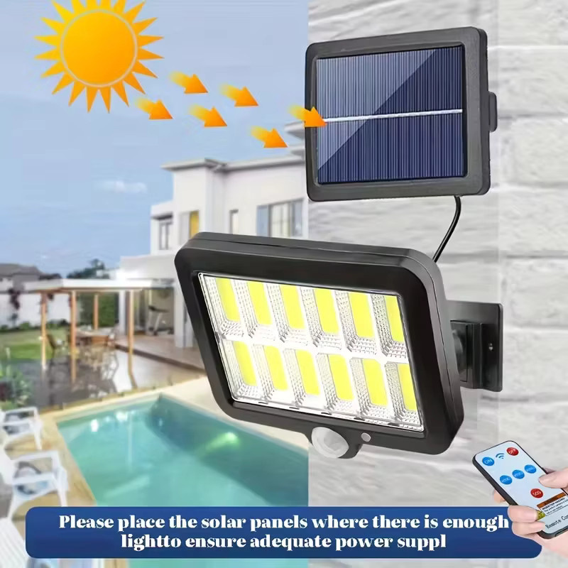 ledcbet Solar-Straßenlaterne mit 120 COB LED und Bewegungsmelder, wasserdichte Solar-Gartenlampe für den Außenbereich in 3 Modi - Bild 4