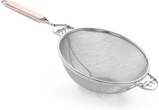 Hendi Profi-Sieb aus Edelstahl mit Doppelmaschung und Holzgriff, Farbe Silber, Durchmesser: 26 cm - Bild 1