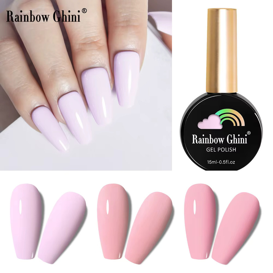 Rainbow Ghini UV-Nagellack, 8 x 15 ml, Rosa Glitzer, Rötlich-Braun, Gel - Bild 5