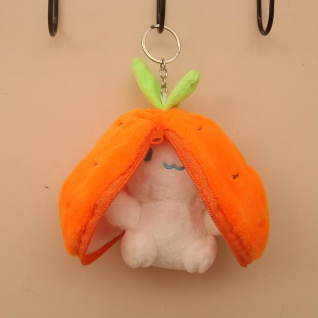 Frucht Verwandelt in Yugui Hund Verwandelt in Kapibala Schultaschenanhänger Plüschtier Puppe Schlüsselanhänger, orange - Bild 1