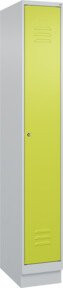 C+P Spind Classic PLUS Garderobenschrank mit Sockel, 1 Abteil, Zylinderschloss und 3 Garderobenhaken, Farbe: Grau/Grün, H x B x T: 195 x 30 x 50 cm - Bild 1