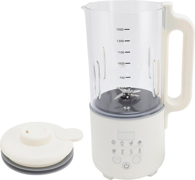 Nensit Multifunktionaler Sojamilchbereiter mit 1500 ml Fassungsvermögen, Automatischer Nussmilchbereiter und Mixer in Weiß - Bild 1