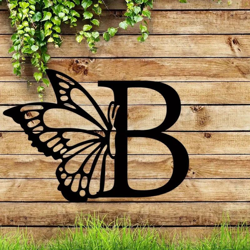 CIFBUY Schmetterling Monogramm Metall Wandkunst Buchstaben Wanddekoration für Hochzeit und DIY-Geschenke - Bild 3