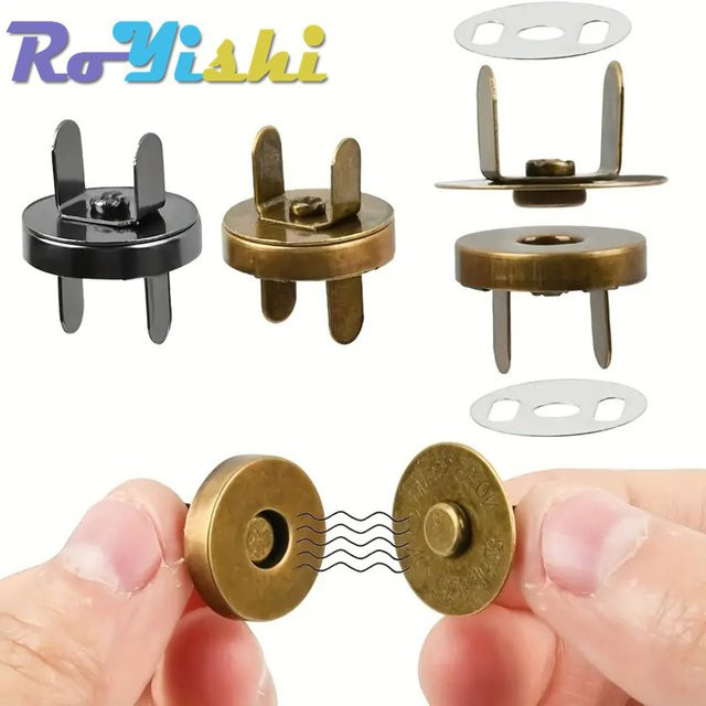 RoYishi Magnetische Druckknöpfe in Bronze für Handtaschen und Geldbörsen, 14-18mm - Bild 1
